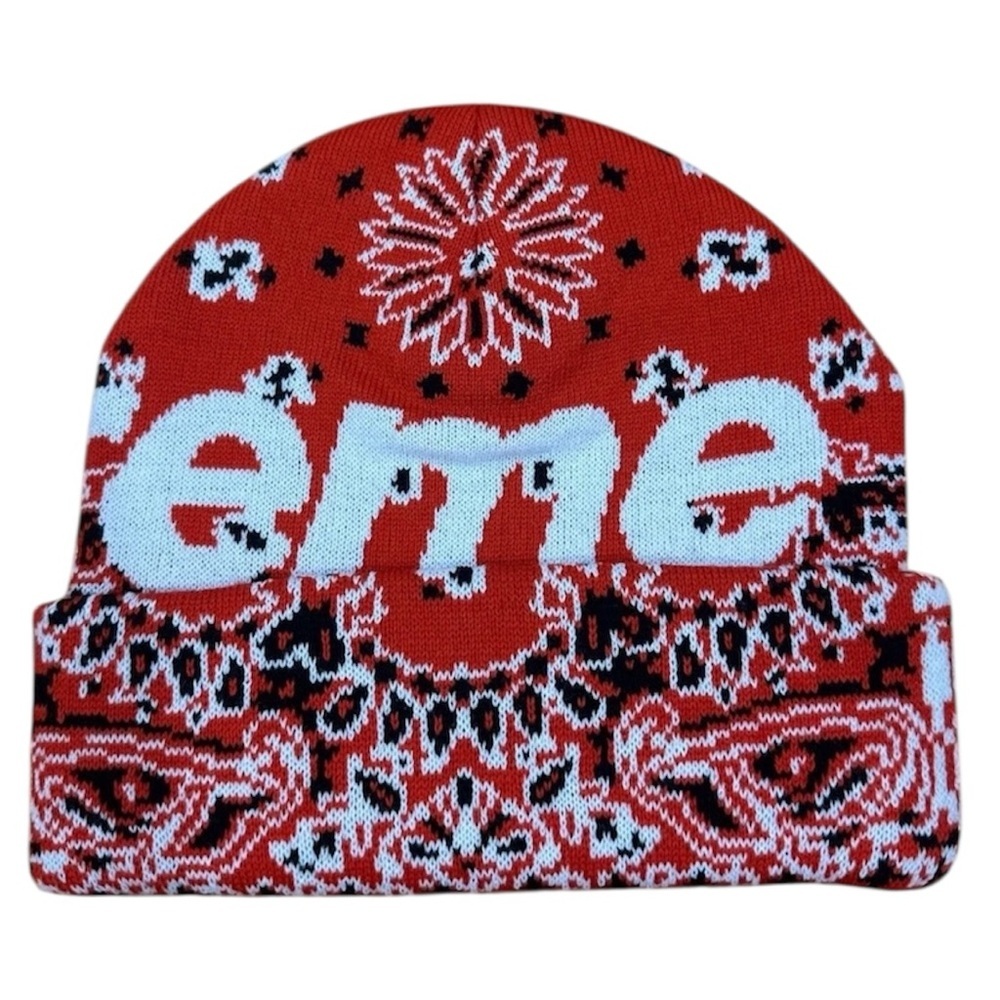 Supreme Big Logo Beanie Red Bandanna FW24 OS New - Picture 2 of 4